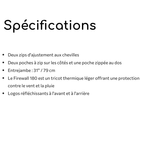 NWOT-SUGOI pantalon coupe-vent fireball 180 thermal 2 - Picture 7 of 7